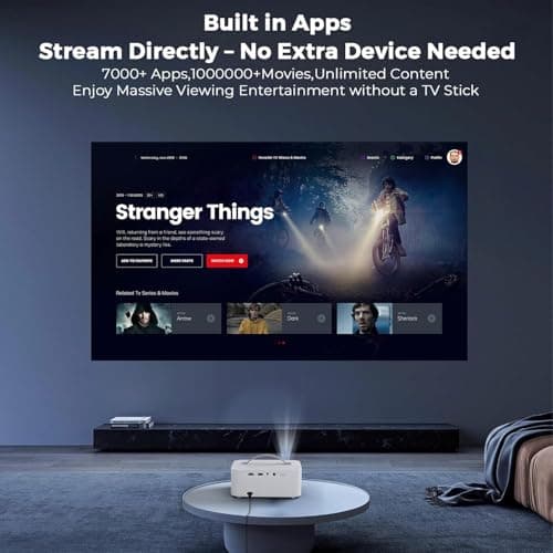 [AI Movin 2.0 System/1500 ANSI/Auto Focus] Outdoor-Projector with WiFi and Bluetooth, Portable-Projector 30W DoIby Audio APPS Built-in, Lisowod 4K Support Smart Proyector with HDR10+ 2025 Upgraded 3