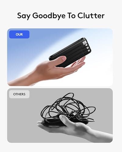 Orfeika Portable Phone Charger, 10000mAh Portable Charger Power Bank with Built-in Cables, Travel Essential Battery Pack Compatible with iPhone, Samsung, Google, iPads, Tablets, etc 3