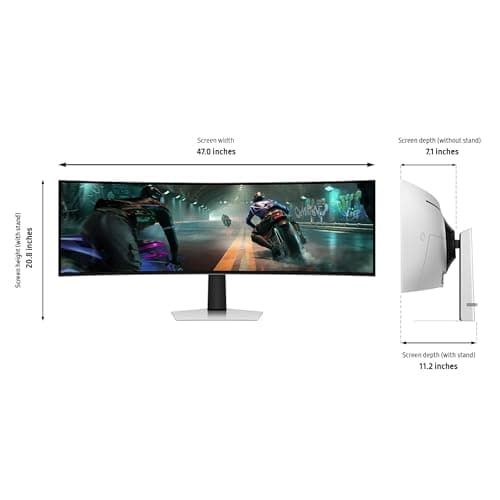 Samsung 49" Odyssey OLED G9 (G91SD) Dual QHD QD-OLED G-Sync Compatible Curved Gaming Monitor, 144Hz, 0.03ms, AMD FreeSync Premium Pro, Ergonomic Stand, 3 Year Warranty, LS49DG910SNXZA, 2024 4