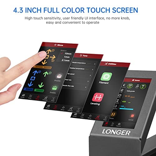 Longer LK5 Pro 3D Printer with Dual Z-Axis Upgrade, 4.3" Color Touch Screen, Silent Motherboard, Large Print Size 11.8"x11.8"x15.7", Fully Open Source, Filament Run-Out Detection 5
