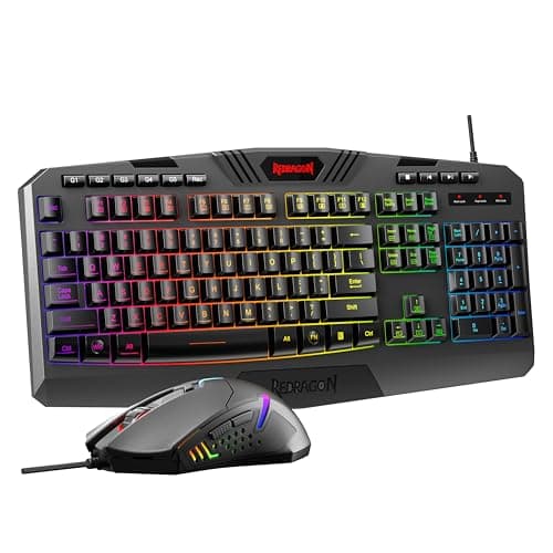 Redragon S101-3 PRO Gaming Keyboard and Mouse, RGB Backlit Programmable Keyboard Mouse with Software, Independent Macro Record Keys, Value Combo Set, New Update Version