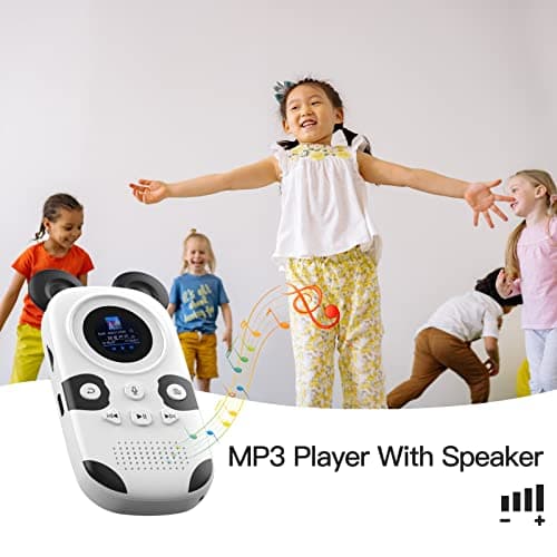 RUIZU 64GB MP3 Player for Kids, Cute Panda Portable Music Player MP3, Child MP3 Player with Bluetooth 5.3, Speaker, FM Radio, Voice Recorder, Alarm Clock, Stopwatch, Pedometer, Support up to 128GB 4