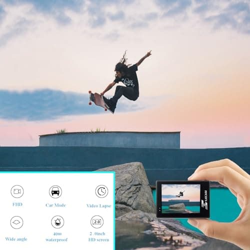 Xilecam Action Camera 1080P 30fps Sports Camera 40m/131ft Underwater Waterproof with 2 Batteries and Multi-Function Accessory 2