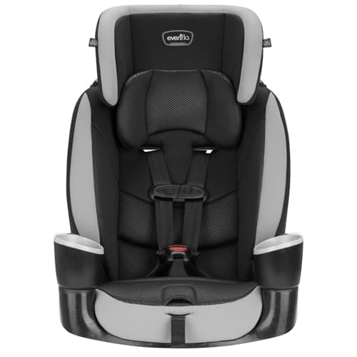 Evenflo High-Back Booster Car Seat with Harness, 22 to 110lbs, Maestro Sport, Granite Gray