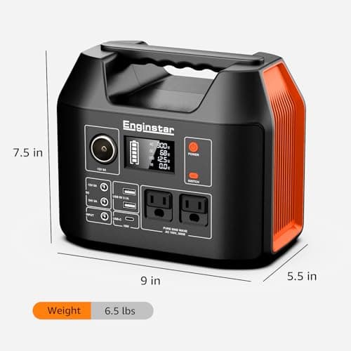 EnginStar Portable Power Station 300W 296Wh Battery Bank with 110V Pure Sine Wave AC Outlet for Outdoors Camping Hunting and Emergency, 80000mAh Backup Battery Power Supply for CPAP 2