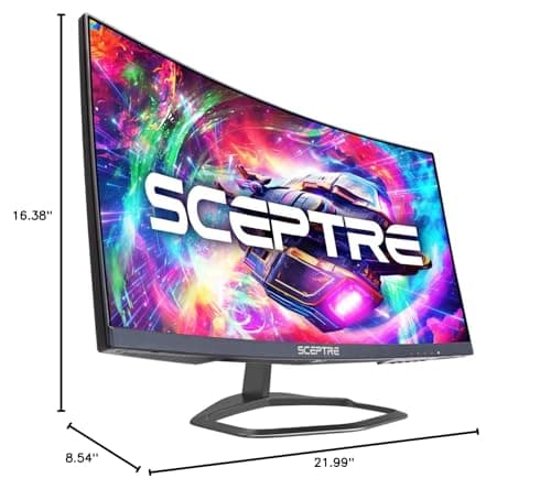 Sceptre New Curved 24.5-inch Gaming Monitor up to 240Hz 1080p R1500 1ms DisplayPort x2 HDMI x2 Blue Light Shift Build-in Speakers, Machine Black 2025 (C255B-FWT240 Series) 5