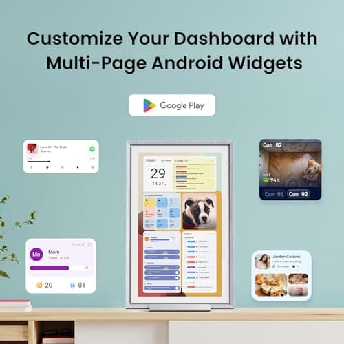 ApoloSign 15.6-inch Digital Calendar: Dual Mode Calendars with Google Play & Multi-calendar Sync, Electronic Planner & Chore Chart, Smart Touchscreen, Interactive Display for Family Schedules (Gray Wood, 15.6") 2