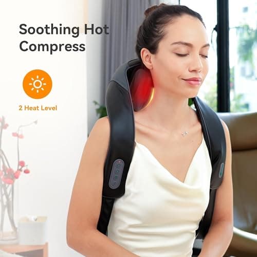 Snailax Cordless Neck Shoulder Massager with Heat for Pain Relief Deep Tissue, Upgarded 4D Kneading, Shiatsu Back Neck Massager Pillow for Neck, Shoulders Back, Gifts for Men Women Mom Dad 3