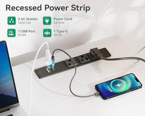 AODK 51 Inch Computer Desk with File Drawers & USB Power Outlets - Reversible Home Office Desk with Storage Shelves, Work from Home, Modern Work/Writing/Study Table for Bedroom, White 5