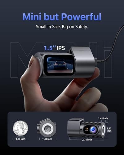 Dash Cam Front 4K - 1.5" IPS Display & 5G WiFi & 64G Card, 360° Rotation Mini Dashcam, Car Camera with WDR Night Vision, 24H Parking Mode, G-Sensor, Loop Recording,170° Angle, Dash Camera for Cars 2