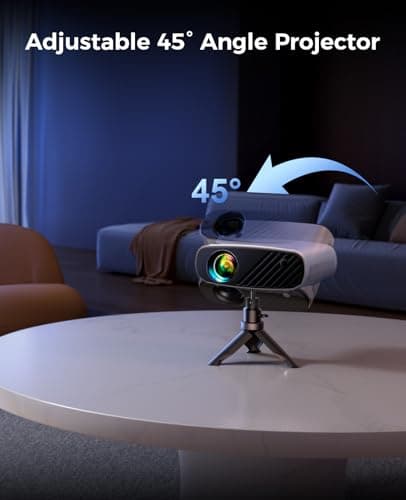 Mini Projector for iPhone, ELEPHAS 2025 Upgraded 1080P HD Projector, 8000L Portable Projector with Tripod and Carry Bag, Movie Projector Compatible with Android/iOS/Windows/TV Stick/HDMI/USB 5