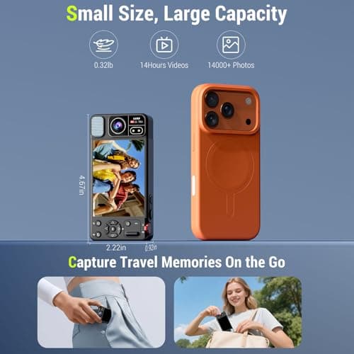 ZEOUPT Digital Camera, 4K 64MP Cameras for Photography, 270°Flip Screen Vlogging Camera, Autofocus, Flash, 18X Zoom, 2 Batteries, 64GB Card, Point and Shoot Digital Cameras for Kids Teens, Black 4