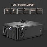 XIAOYA Outdoor Projector, HD Movie Projector Support 1080P, 4000 Lumens Home Theater Projector with HiFi Speaker, Compatible with HDMI, Fire Stick, USB (Black) 5