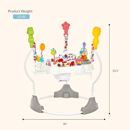 Dream On Me Zany 2-in-1 Activity and Center Bouncer in Elephant Print 3