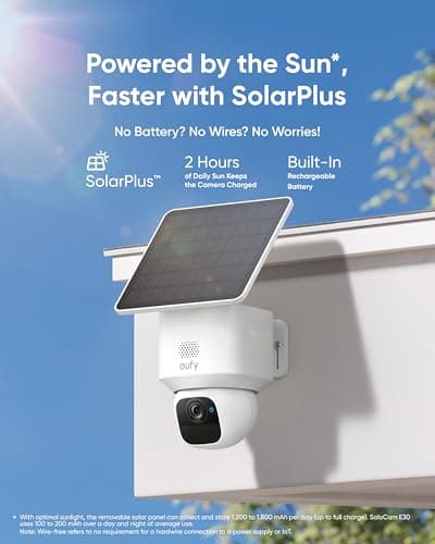 eufy Security SoloCam E30, 4-Cam Pack Kit, Security Cameras Wireless Outdoor, Solar Camera Outdoor Wireless, 360° Pan, AI Tracking, 2K Clarity, No Monthly Fee 4