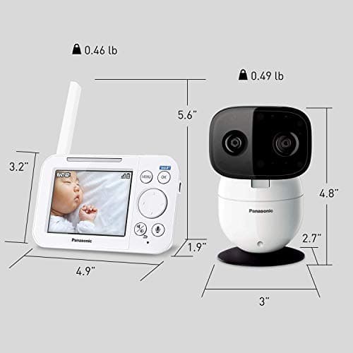 Panasonic Baby Monitor with Camera and Audio, 3.5” Color Video, Extra Long Range, Secure Connection, 2-Way Talk, Soothing Sounds, Remote Pan, Tilt, Zoom - 1 Camera - KX-HN4101W (White) 2
