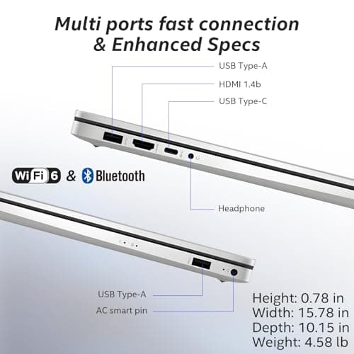 HP 17 inch laptops, AMD Ryzen 5 7430U(Beats i7-1165G7), 32GB RAM 1TB NVMe SSD Windows 11 Home, 17.3" FHD IPS, Copilot AI, Numeric Keyboard, Type-c, Patented KB Kit 4