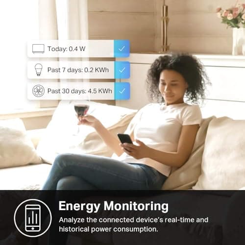 Kasa Smart Plug Mini with Energy Monitoring, Smart Home Wi-Fi Outlet Works with Alexa, Google Home & IFTTT, Wi-Fi Simple Setup, No Hub Required (KP115), White 5