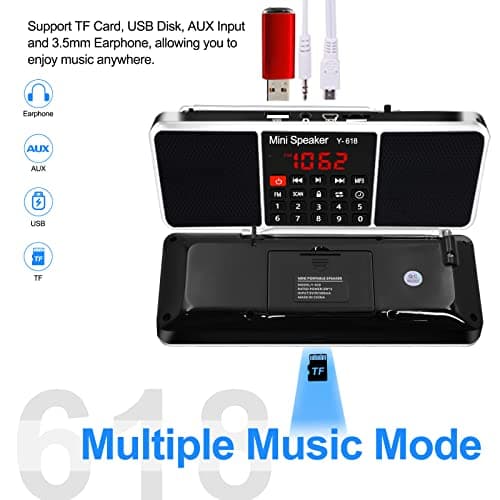 LEFON Multifunction Digital FM Radio Media Speaker MP3 Music Player Support TF Card USB Drive with LED Screen Display and Setting Timing Shutdown Function (Black) 4