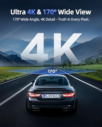 Dash Cam Front 4K - 1.5" IPS Display & 5G WiFi & 64G Card, 360° Rotation Mini Dashcam, Car Camera with WDR Night Vision, 24H Parking Mode, G-Sensor, Loop Recording,170° Angle, Dash Camera for Cars 3