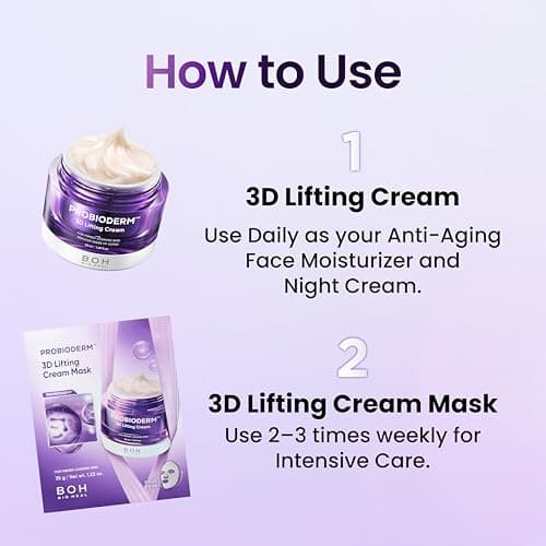 BIOHEAL BOH PROBIODERM™ 3D Lifting Cream Double Set + Cream Masks | Korean Anti-Aging Face Cream for Wrinkles & Skin Firming | Peptide Face Mask for Jawline Lift | Skincare Gift Set for Women & Men 5