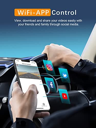 ARIFAYZ Dash Cam WiFi FHD 1080P Car Camera, Front Dash Camera for Cars, Mini Dashcams for Cars with Night Vision, 24 Hours Parking Mode, WDR, Loop Recording, G-Sensor, APP, Support 128GB Max 2