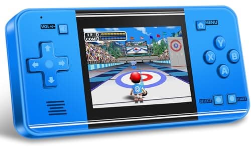 Voichic 32 Bit Handheld Game Console for Kids Adults, Preloaded 135 Retro Video Games, 3.0" Color Display Rechargeable Portable Gaming Player, Mini Electronic Travel Toy Gift for Boys Girls(Blue)