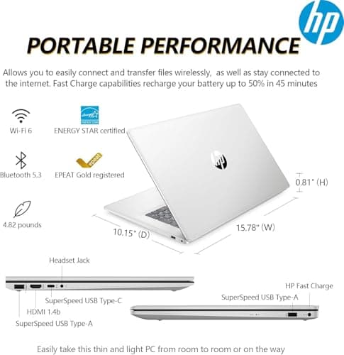HP 17 Inch Business Laptop 2025 Thanksgiving Limited Edition, 17.3'' FHD IPS Anti-Glare Display, AMD Ryzen 5 7430U (Beats Core i7-1355U), 16GB RAM, 2TB SSD, HDMI, Windows 11 Home, Wi-Fi 6, WOWPC USB 5