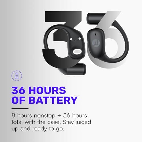 Raycon Essential Open Earbuds – True Wireless Open Ear Bluetooth 6.0 Headphones, Ultra-Lightweight, Comfort Hook Design, IPX4 Water Resistant, 36 Hours of Battery Life (Blue) 4