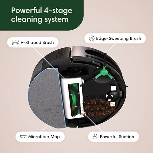 iRobot Roomba Robot Vacuum and Mop Combo (Y0140) - Vacuums & mops, Easy to use, Power-Lifting Suction, Multi-Surface Floors, Smart Navigation, Cleans in Neat Rows, Self-Charging, Bagless, Space-Saving 5