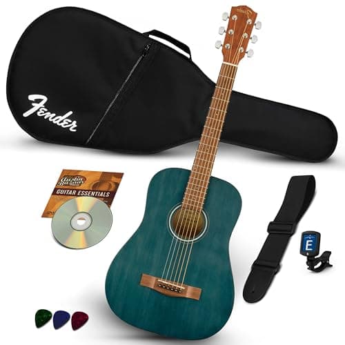 Fender FA-15 3/4-Scale Kids Steel String Acoustic Guitar - Blue Learn-to-Play Bundle with Gig Bag, Strap, Picks, Fender Play Online Lessons, and Austin Bazaar Instructional DVD 3