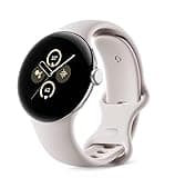 Google Pixel Watch, 41mm Polished Silver Case w/Chalk Active Band, Android Smartwatch with Fitbit Activity, Fitness, Sleep, Heart Rate Tracking, LTE Support 2