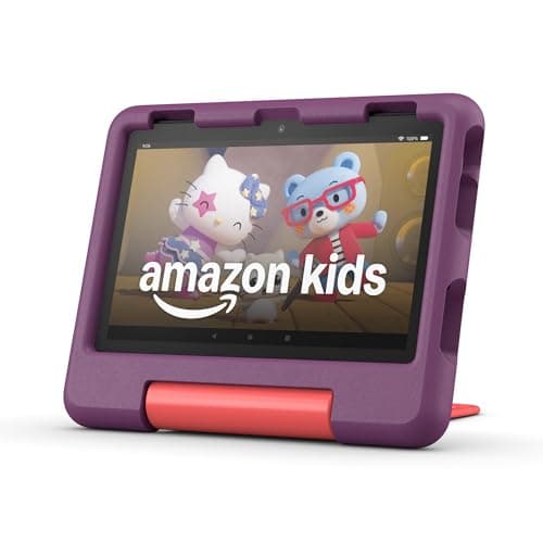 Amazon Fire HD 8 Kids tablet (newest model), ages 3-7. With bright 8" HD screen. Includes ad-free and exclusive content, parental controls and 13-hr battery, 32GB, Grape