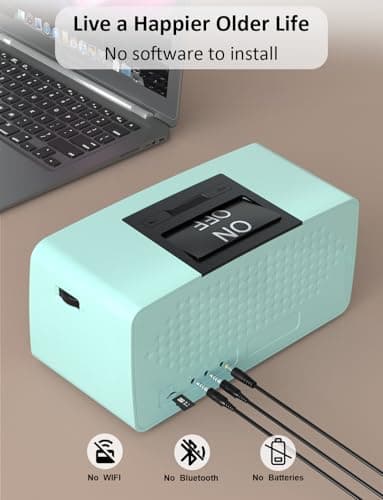 iGuerburn Simple Music Player for Dementia Elderly Seniors Easy MP3 Player as Alzheimers Dementia Visually Impaired Patients Product Gift One-Touch Controls ON/Off Retro Music Box (Cyan) 3