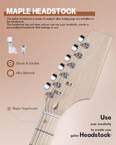Leo Jaymz DIY TL Style Electric Guitar Kits with Mahogany Body and Maple Neck - Maple Fingerboard and All Components Included（TL） 5