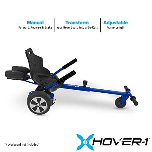 Hover-1 Falcon-1 Buggy Hoverboard Attachment Turbo LED Lights, Compatible with Most 6.5" & 8" Hoverboards, Hand-Operated Rear Wheel Control, Adjustable Frame, Easy to Install Hoverboard Go Kart 2