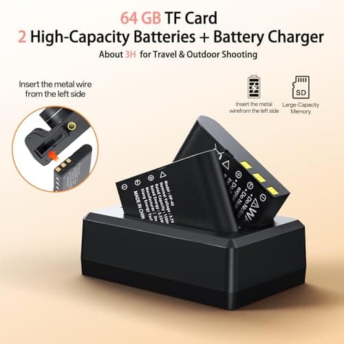 5K Digital Camera for Photography, 75MP Point and Shoot Digital Cameras with 64GB, Dual Lens 18X Zoom Autofocus for Beginners, WiFi Vlogging Camera for YouTube, 2 Batteries & 1 Charger 4