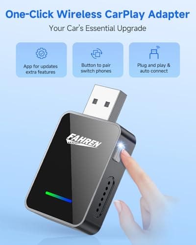 FAHREN 2026 Upgraded Android Auto & CarPlay Wireless Adapter Apple iPhone, One Click Multi Device Switching, Ultra-Fast 5.8GHz WiFi, Bluetooth 6, Plug & Play USB-A/C for 2016+ Car Models 2