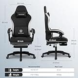 GTPLAYER Gaming Chair, Computer Office Chair with Pocket Spring Cushion, Linkage Armrests and Footrest, High Back Ergonomic Computer Chair with Lumbar Support Task Chair with Footrest(Black) 2