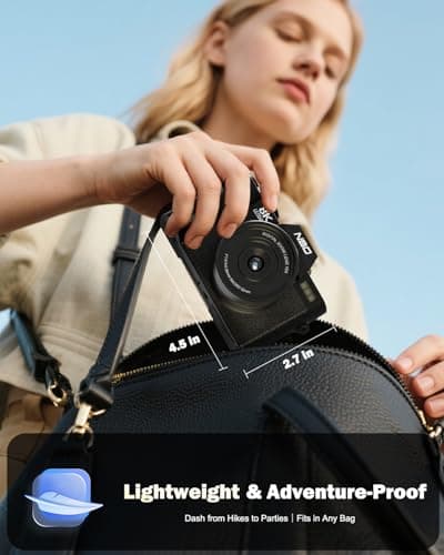 NBD 8K Digital Cameras for Photography,64MP Camara Fotograficas,Travel Vlogging Cameras for YouTube with 180°Flip Screen,16X Digital Zoom,52mm Macro Lens,2 Batteries,64GB TF Card(Black) 4