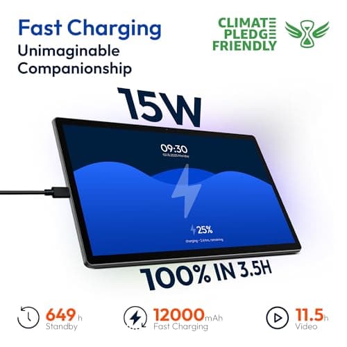 MESWAO 15.6 Inch Android 14 Tablet, 2025 Large Tablet with1080 IPS HD Display Big Screen, 8-Core, 6GB+128GB, Support 1TB TF Card, 12000mAh Long Lasting Battery for Movie/Work-Space Gray 4