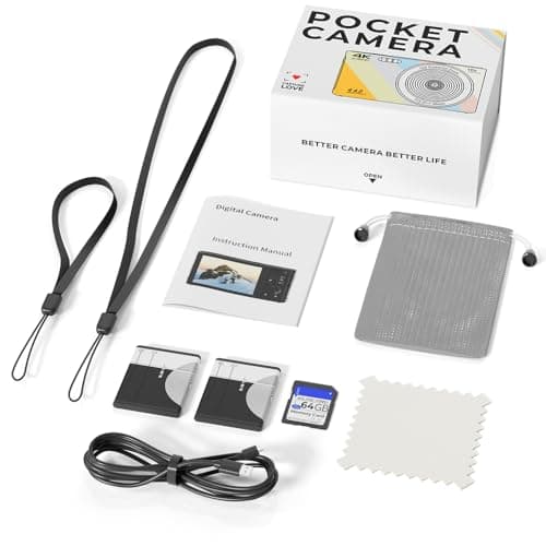 SMARTKLIK Digital Camera for Teens, FHD 4K 44MP with 64GB SD Card, 16X Digital Zoom, Compact Point Shoot Camera Blue 5