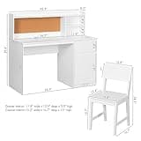 UTEX Kids Study Desk with Chair, Kids Desk and Chair Sets with Hutch and Storage Cabinet, Wooden Children Study Table, Student Writing Table Computer Workstation for 5-12 Years Old 3