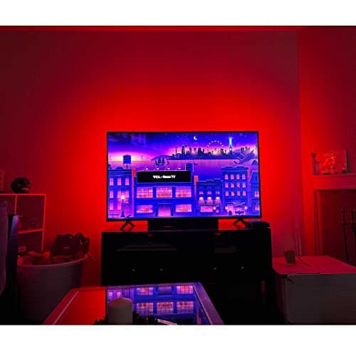 CPLID USB TV Backlight Kit for 70 75 80 82 inches Smart TV Monitor HDTV Work Space Decor - Cover 4/4 Sides Behind TV Background Lights Ambient Mood Lighting 3