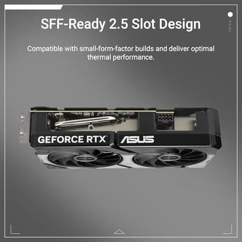 ASUS Dual GeForce RTX™ 5060 8GB GDDR7 OC Edition (PCIe 5.0, 8GB GDDR7, DLSS 4, HDMI 2.1b, DisplayPort 2.1b, 2.5-Slot Design, Axial-tech Fan Design, 0dB Technology, and More) 2
