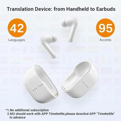Timekettle M3 3 in 1 Language Translation Earbuds,43 Languages & 96 Accents, Offline Translator, No Subscription,for Exploring Expat Life Freely, APP Compatible with iOS & Android 2