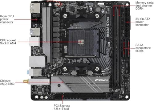 ASRock B550M-ITX/AC Supports 3rd Gen AMD AM4 Ryzen™ / Future AMD Ryzen™ Processors motherboard Mini ITX 3