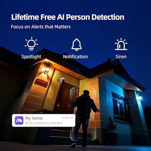 CINMOORE 2.5K Wireless Home Security Cameras Outdoor WiFi, Non-Subscription AI Person Detection, 4MP Color Night Vision, Full Duplex 2-Way Audio, IP66 Waterproof Battery Powered, U.S. AWS Cloud 4