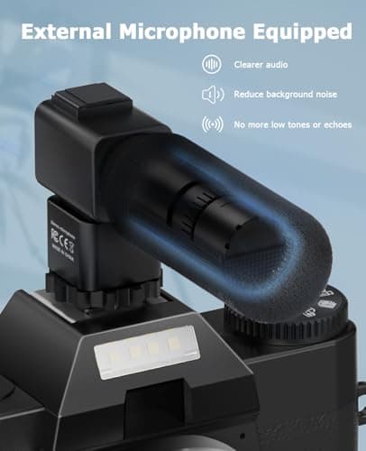 FLATIC Cameras for Photography, 6K 64MP Digital Camera with WiFi & Microphone for Youtuber, 16X Zoom Vlogging Camera with 180°Flip Screen, 64GB Card, 2 Batteries, Macro & Wide-Angle Lens, Card Reader 3