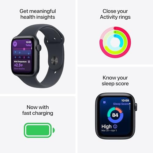 Apple Watch SE 3 [GPS 40mm] Smartwatch with Starlight Aluminum Case with Starlight Sport Band - S/M. Fitness and Sleep Trackers, Heart Rate Monitor, Always-On Display, Water Resistant 2